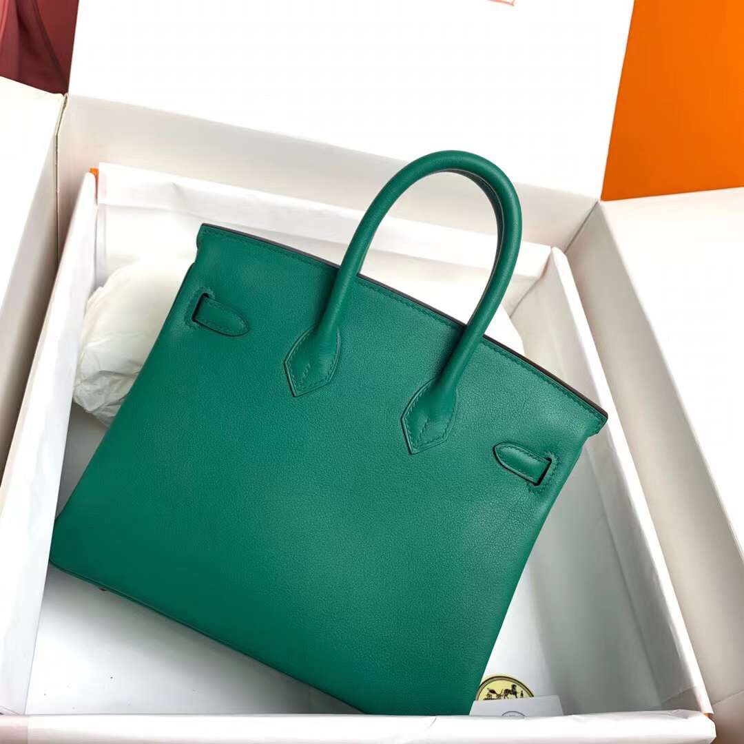 Hermes Birkin 25CM Swift Leather Handbag Green